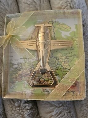 Source Unknown Gold Airplane Bottle Opener